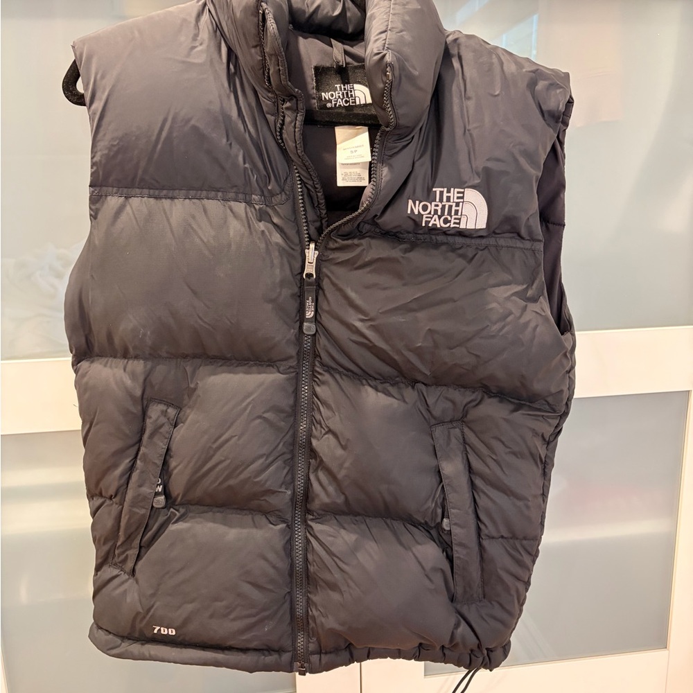 Vtg Y2K The North Face Black Quilted Down Puffer Vest